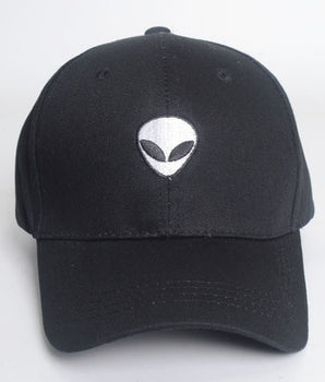 Alien head embroidered baseball cap