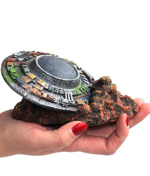 Creative Fish Tank Landscaping Ornaments UFO Wreckage