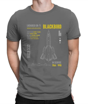 Men Gothic Casual O-neck Cotton T Shirt Harajuku Streetwear  Airplane Lover Lockheed SR-71 Blackbird Military Aircraft TShirt