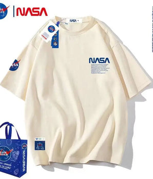 NASA Breathable Short-sleeved Tops Large Size Letter Printing T-shirt S-4XL