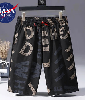 NASA GRSS Sports Shorts Men's Summer Thin Loose Outwear Pants Trendy Quick Drying Beach Pants Ice Silk Casual Capris