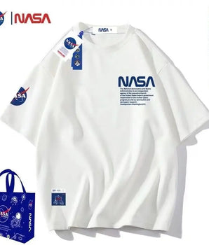 NASA Breathable Short-sleeved Tops Large Size Letter Printing T-shirt S-4XL