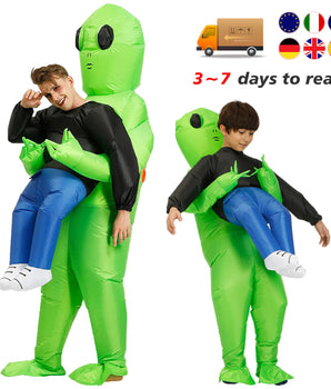 ET Alien inflatable suit Alien Monster Inflatable Costume Scary Green Alien Cosplay Costume For Adult  Party Festival Stage