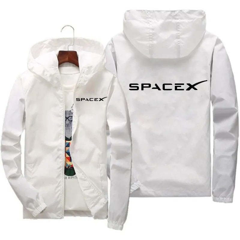 2024 New SpaceX Space X Logo Hoodies Printing Casual Spring and Autumn Protective Racing Suits Sport Zipper Jacket Coats
