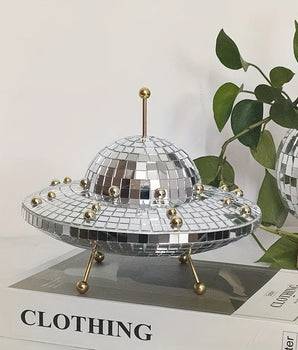 Optimize product title: 
1pc Disco Ball UFO Decoration - Make Your Room Aesthetically Pleasing with This Unique UFO Disco Decor for Home Decor, Space Themed Parties, and Boho Style Interiors - Gothic-Inspired Décor for a Mystical Touch