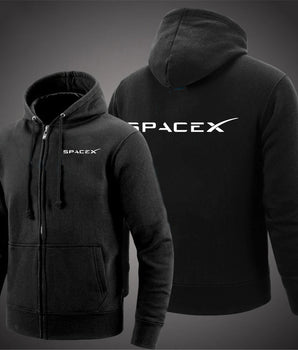 SpaceX Men's New Spring Autumn Printing Zipper Up Hoodies College Harajuku Casual Jackets Hip Hop Sweatshirts